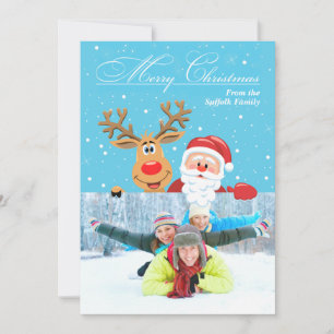 Santa & Rudolph Christmas Photo Card