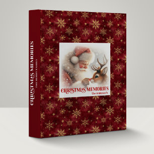 Santa Rudolph Christmas Winter Memory Album File 3 Ring Binder