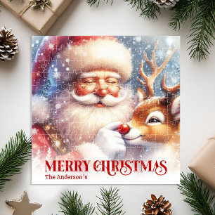Santa Rudolph Custom Christmas Puzzle Best Kids 