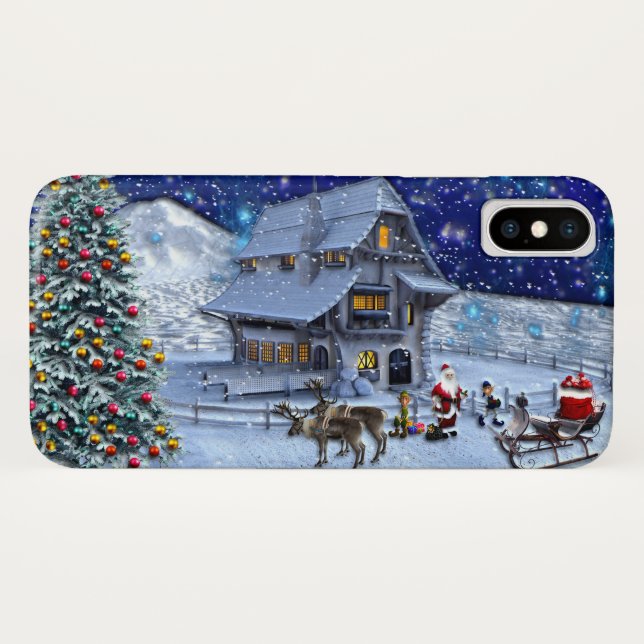 Santa Rudolph Elf with Sled Case-Mate iPhone Case (Back (Horizontal))