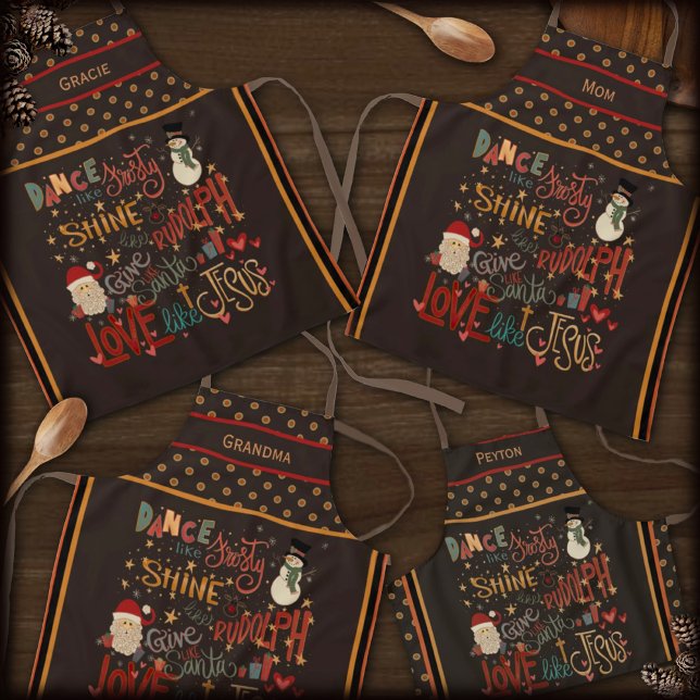 Santa Rudolph Frosty Jesus Custom Inspirivity  Apron (Creator Uploaded)