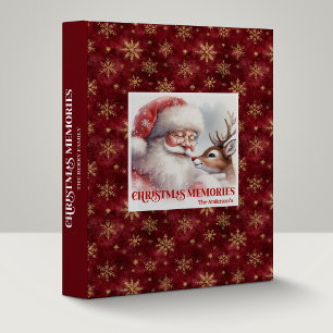 Santa Rudolph Joyous Christmas Photo Album File 3 Ring Binder