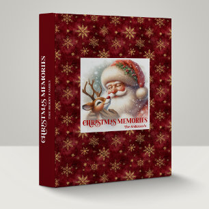 Santa Rudolph Merry Xmas Festive Photo Ring File 3 Ring Binder