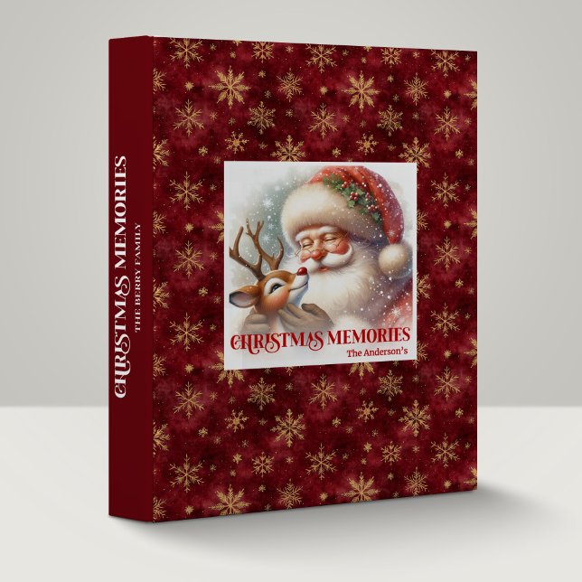 Santa Rudolph Merry Xmas Festive Photo Ring File 3 Ring Binder (Santa Rudolph Merry Xmas Festive Photo Ring File)