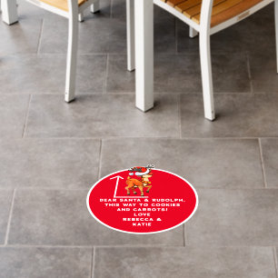 Santa Rudolph This Way Cookies Carrots Arrow Red F Floor Decals