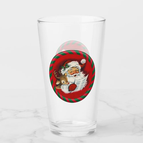 Santa  Rudy Vintage Drinking Glass
