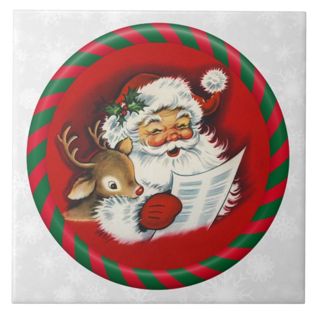 Santa & Rudy Vintage Tile (Front)