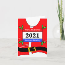 Santa Runner Christmas Card