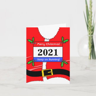 Santa Runner Christmas Card