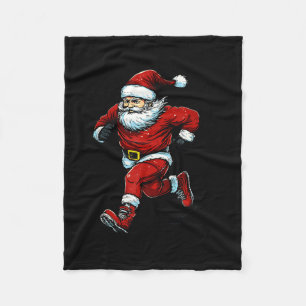 Santa Running Cross Country Xc Runner Christmas Xm Fleece Blanket