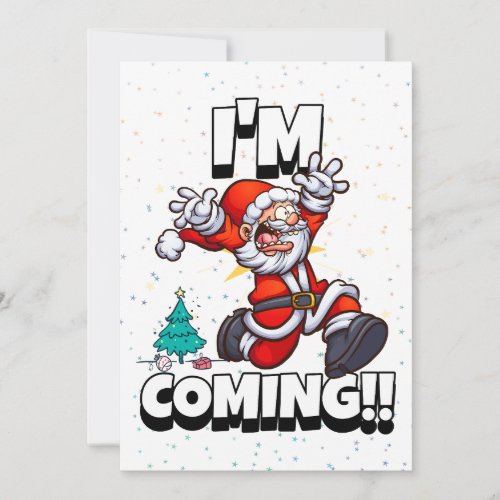 Santa Running Humor Holiday 2022 Funny Christmas
