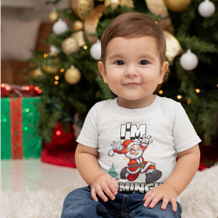 Santa Running Xmas Humor Holiday Funny Christmas Baby T-Shirt