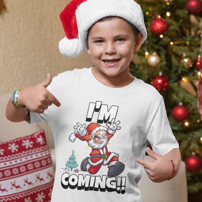 Santa Running Xmas Humor Holiday Funny Christmas T-Shirt (Creator Uploaded)