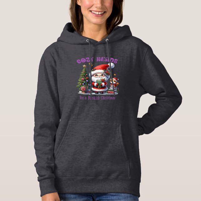 Santa’s Bookish Christmas Cozy Reads Hoodie (Front)