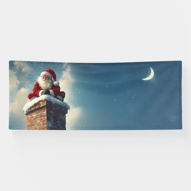 Santa’s Chimney Pause: A Winter’s Smile Banner (Horizontal)