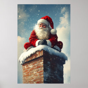 Santa’s Chimney Pause: A Winter’s Smile Poster