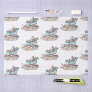 Santa’s Chinoiserie Sleigh on the Beach Tissue Paper