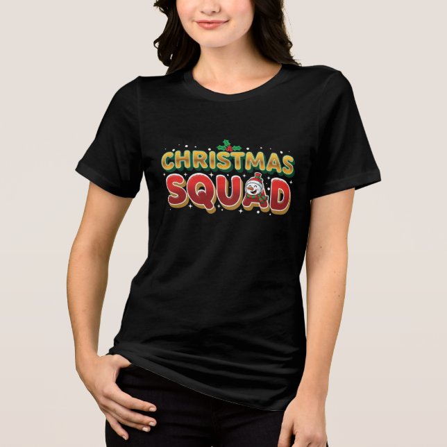 Santa’s Christmas Squad | Cute Holiday Matching De Tri-Blend Shirt (Front)