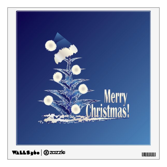 Santa s Christmas tree Wall Decal (Front)