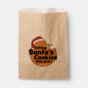 Santa’s Cookies Yolo Hashtag Christmas Cookie Favor Bag