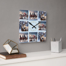 Santa’s Crew: Father Christmas Poses Reindeers