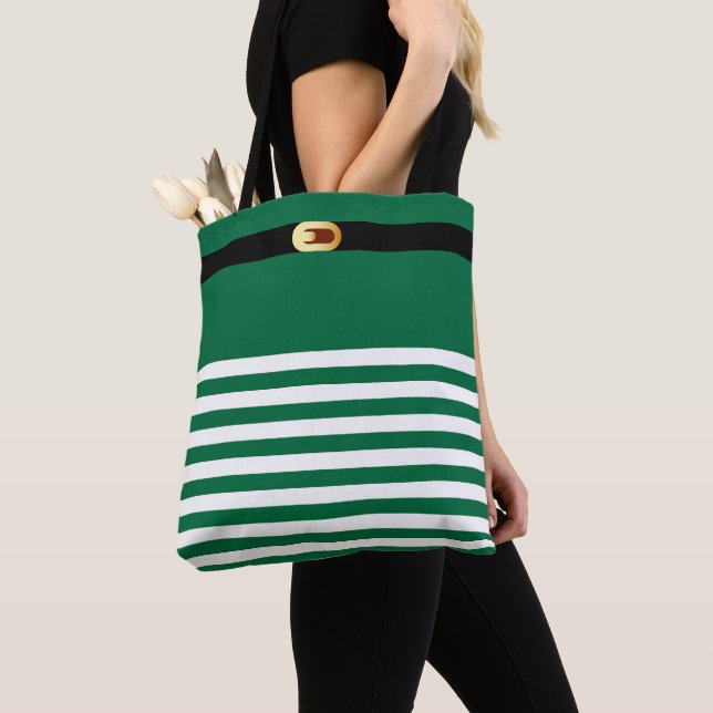 Santa’s Elf Costume – Festive Christmas Outfit Tote Bag (Close Up)