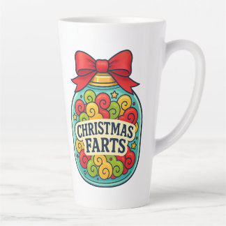 Santa’s Fart Jar Funny Festive Flatulence Latte Mug