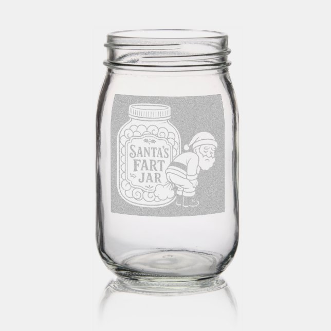 Santa’s Fart Jar Funny Vintage Christmas (Glassware)