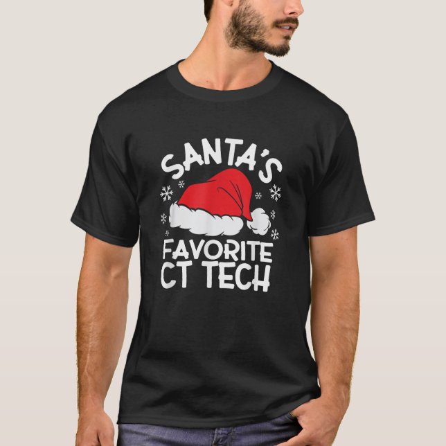 Santa s Favorite Computed Tomography Technologist  T-Shirt (Front)