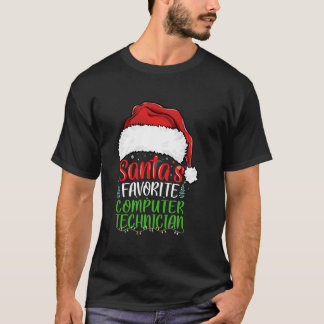Santa s Favorite Computer Technician Funny Christm T-Shirt