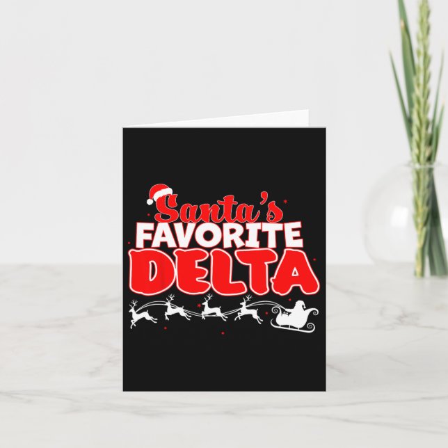 Santa’s Favorite Delta Christmas Sorority Xmas Whi Card (Front)