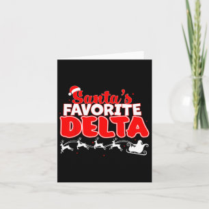 Santa’s Favorite Delta Christmas Sorority Xmas Whi Card