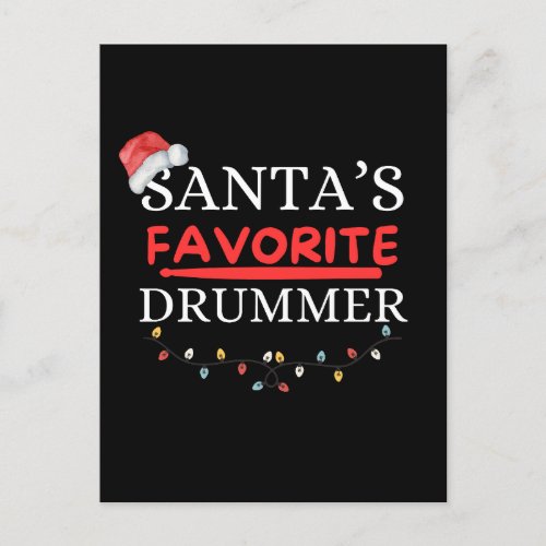 Santas Favorite Drummer Cute Postcard