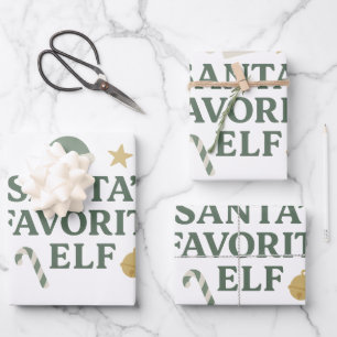 Santa’s Favorite Elf - Elegant Christmas Wrapping Paper Sheets