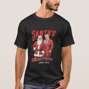 Santa s Favorite Felon Since 2024 Christmas Funny T-Shirt