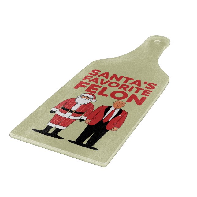 Santa’s Favorite Felon Trump Christmas Republican  Cutting Board (Corner)