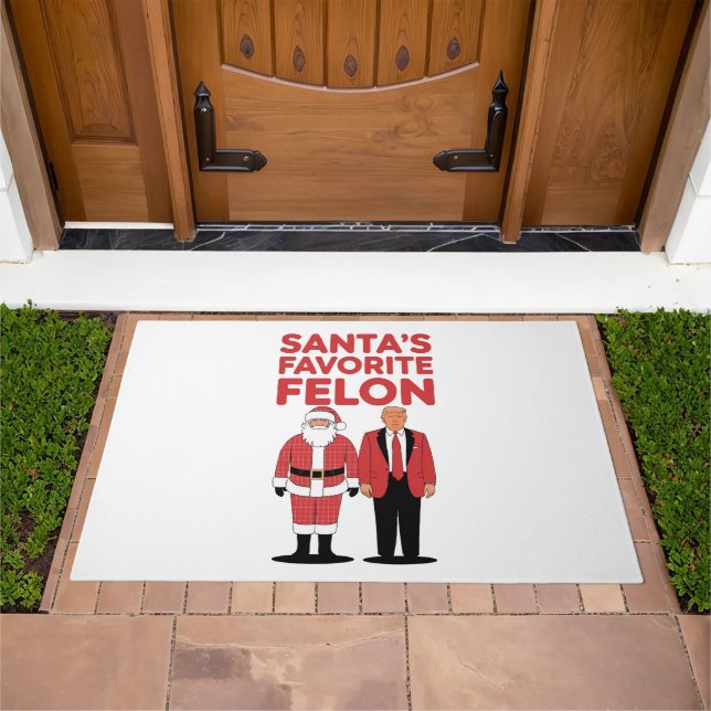 Santa’s Favorite Felon Trump Christmas Republican  Doormat (Outdoor)