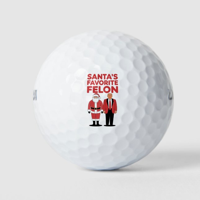 Santa’s Favorite Felon Trump Christmas Republican  Golf Balls (Front)