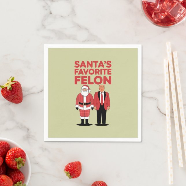 Santa’s Favorite Felon Trump Christmas Republican  Napkins (Insitu)