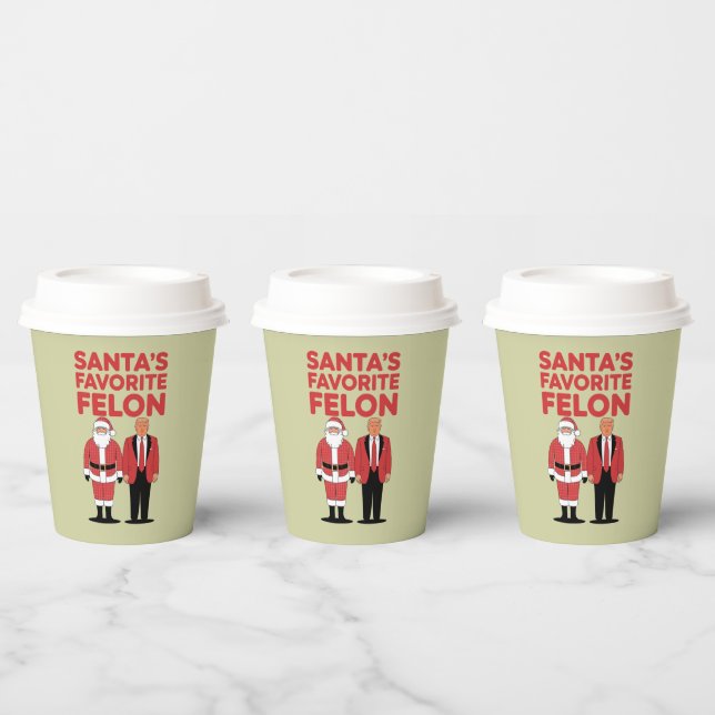 Santa’s Favorite Felon Trump Christmas Republican  Paper Cups (Multi)