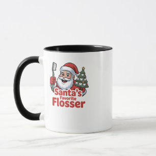 Santa’s Favorite Flosser Christmas Dental Dentist Mug