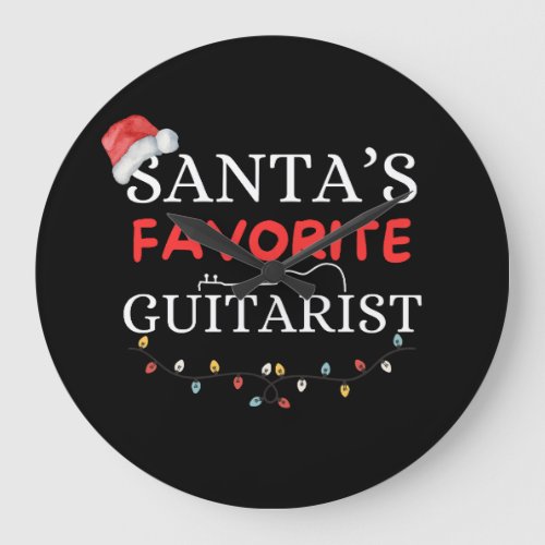 Santas Favorite Guitarist Cute Large Clock