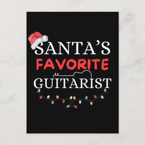 Santaâs Favorite Guitarist Cute Postcard