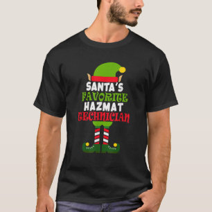 Santa s Favorite Hazmat Technician Funny Christmas T-Shirt