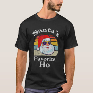 Santa s Favorite Ho Funny Christmas Retro Style Sa T-Shirt