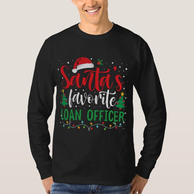 Santa_s Favorite Loan Officer Christmas Santa Hat  T-Shirt (Front)