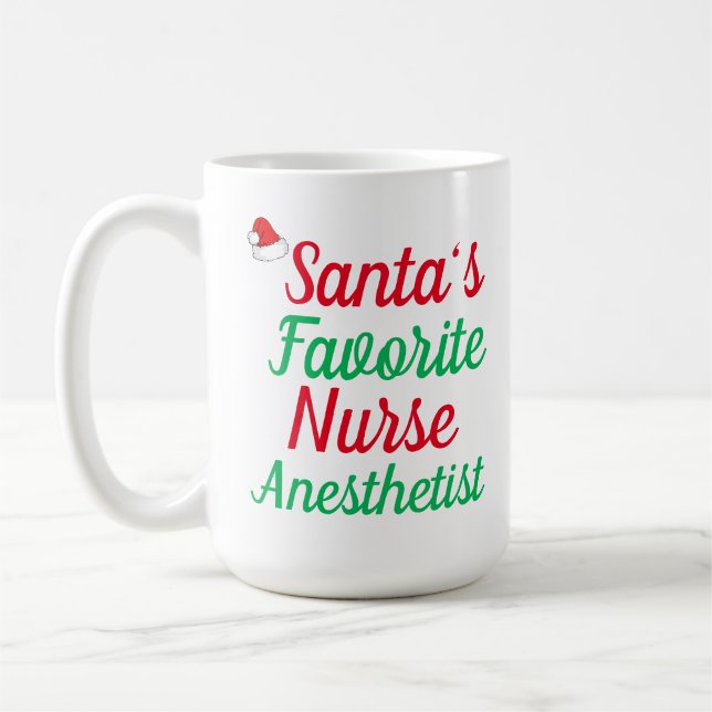 Santa’s Favorite Nurse Christmas Appreciation  Coffee Mug (Left)