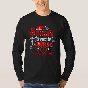 Santa S Favorite Nurse Cute Merry Xmas Party Crew T-Shirt