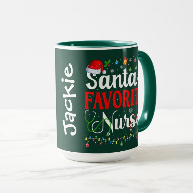 Santa’s Favorite Nurse Mug (Front Right)