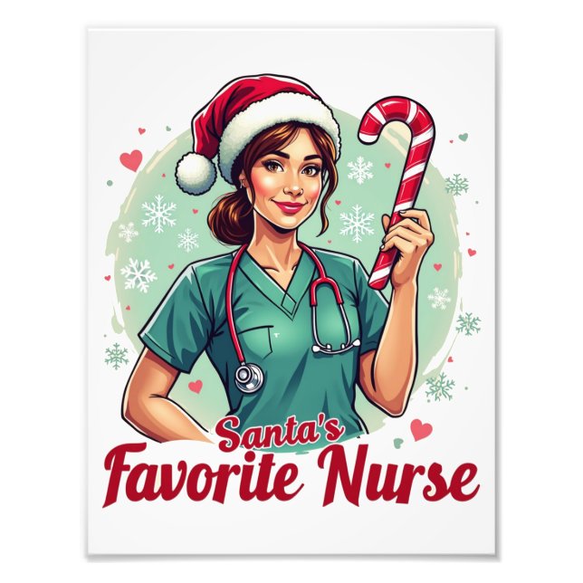 Santa’s Favorite Nurse  Photo Print (Front)